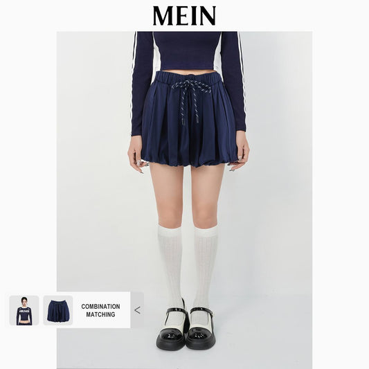 [MEIN] GIRL POWER Casual A-Line Puff Mini Skirt with Drawstring Waist for Women 92046