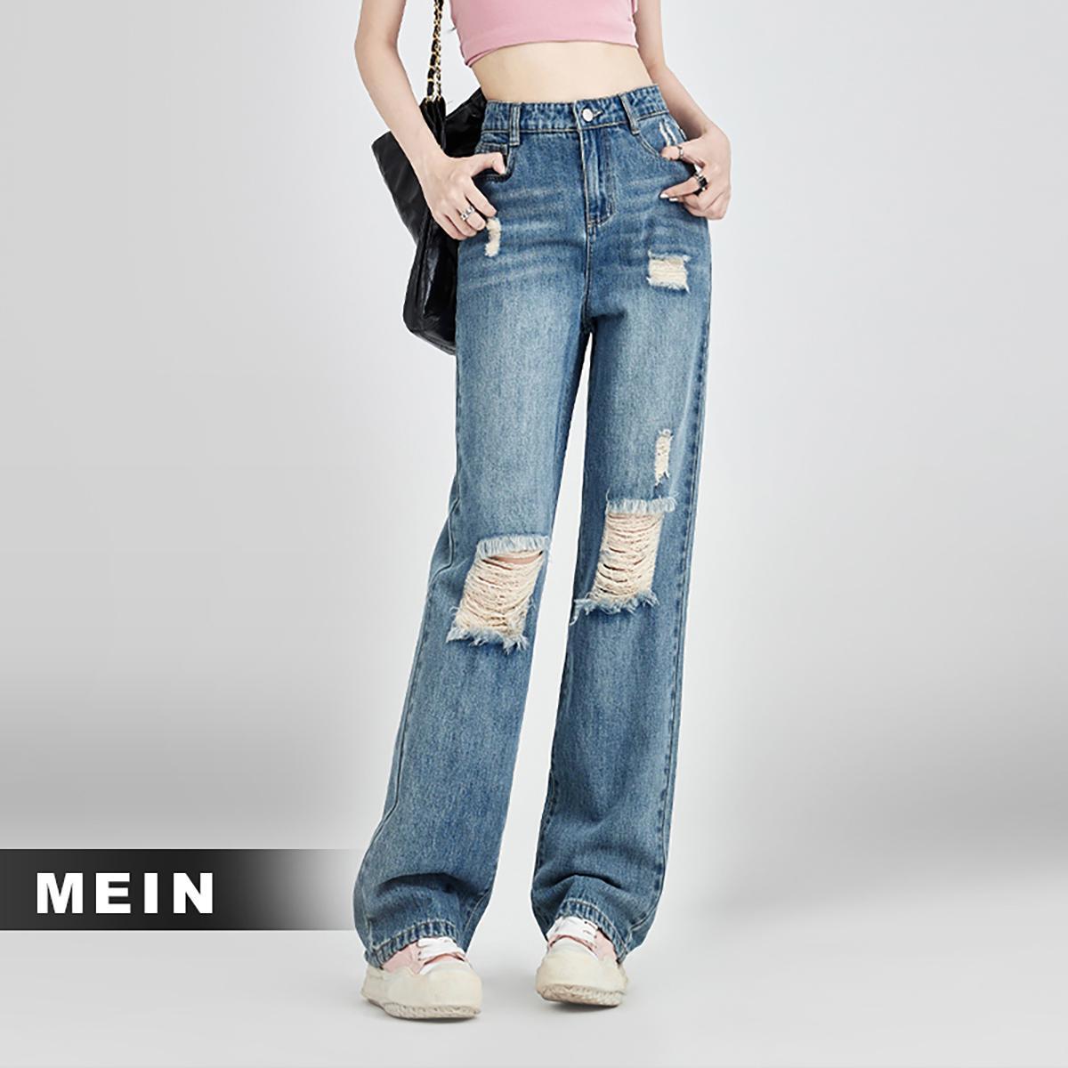 [MEIN] 8608 Wanita Ripped Jeans High Waist Ripped Jeans Wanita Celana