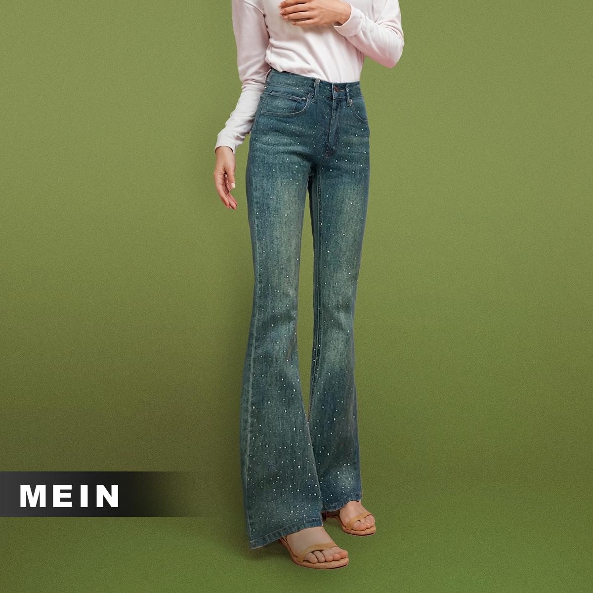 [MEIN TOP Fashion] 8877 Jeans Kaki Lebar Wanita Highwaist Celana Panjang