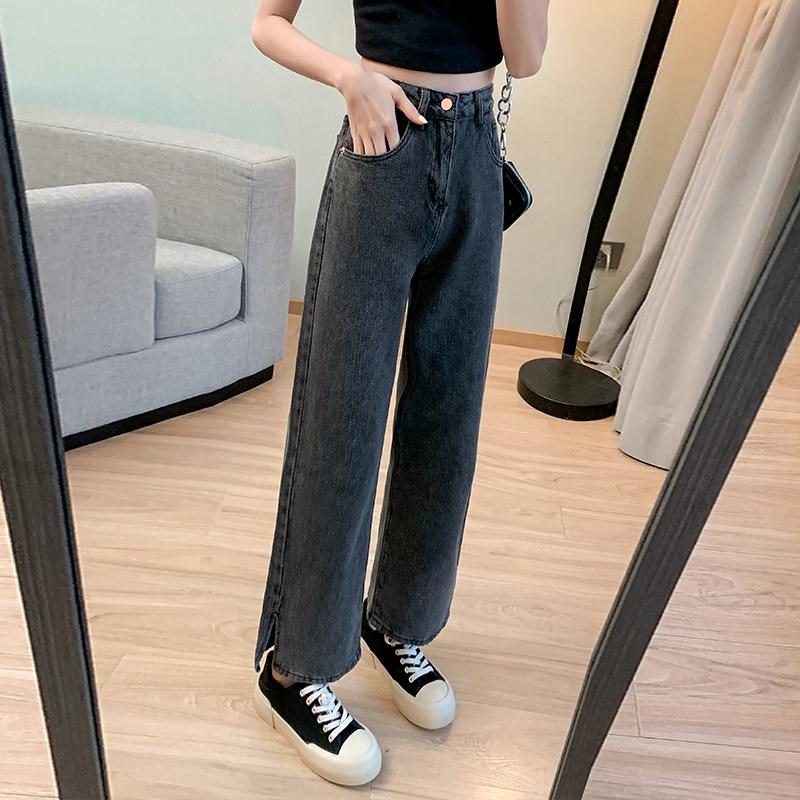 [MEIN] 4053 Boyfriend Celana Jeans Jeans Wanita Panjang Hitam Cewek Cutbray