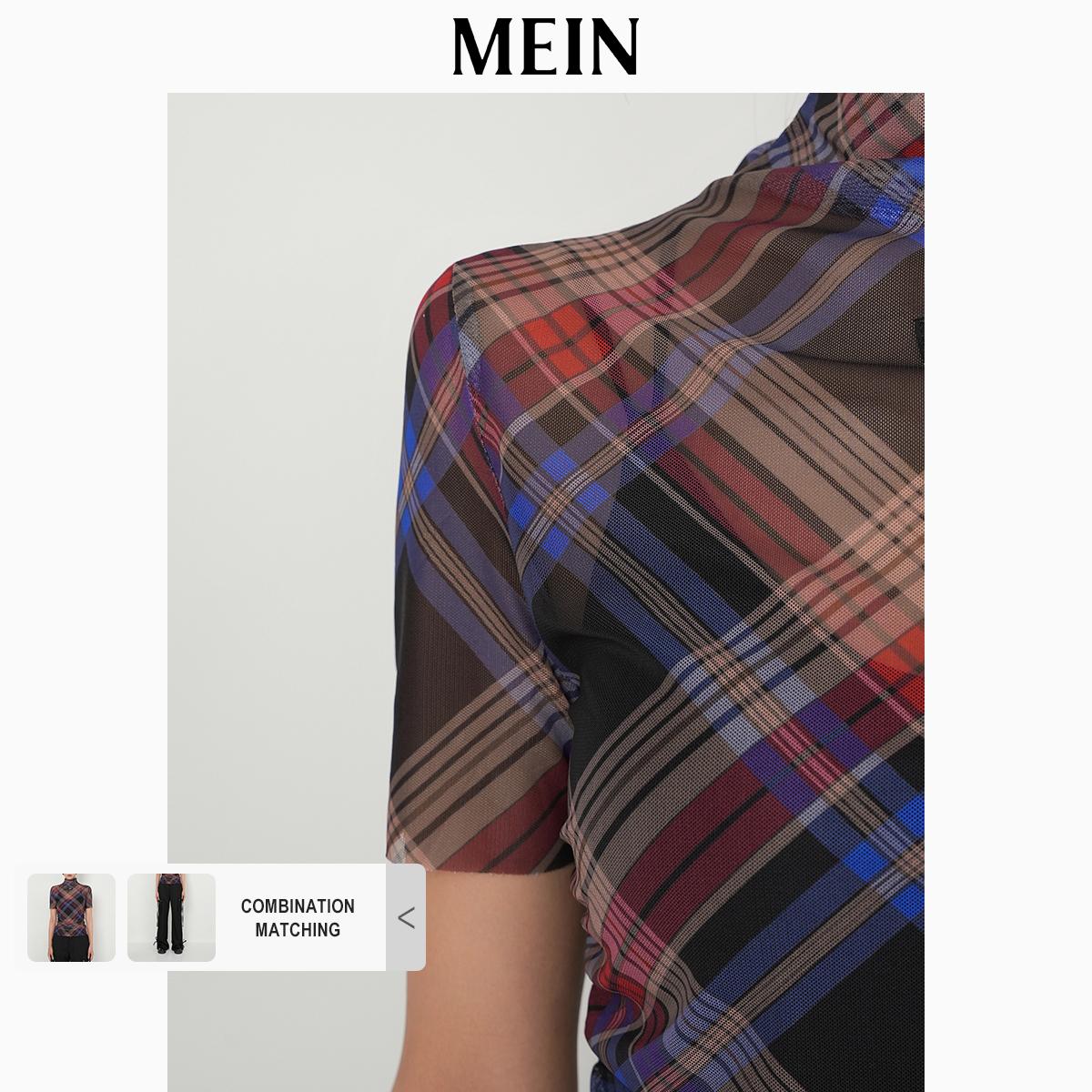 [DareToBe Collection][NEW ARRIVAL] GIRL POWER Women's Semi-Transparent Casual Fitted Plaid Shirt 1540