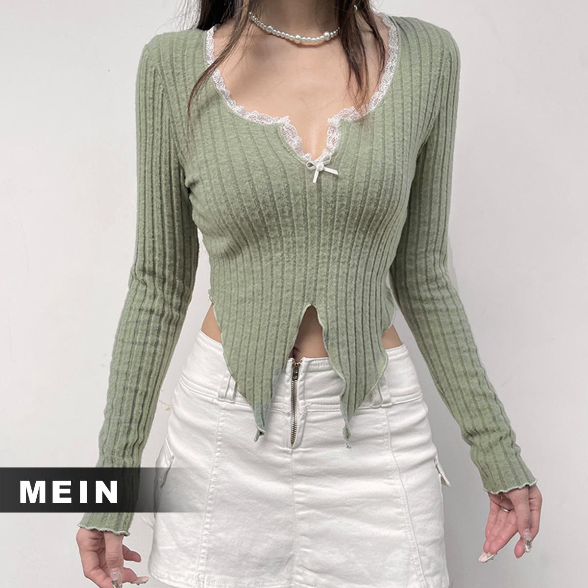 [MEIN] 08094 Kemeja Wanita Kekinian Long Sleeve Shirt Knitwear Panjang Atasan Baju Casual