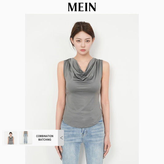 [DareToBe Collection][NEW ARRIVAL] URBAN Comfort Sleeveless Cowl Neck Casual Crop Tank Top Vest 6580