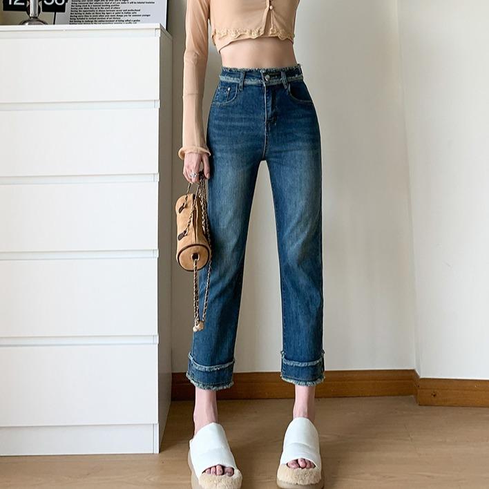 [MEIN] 2059 Celana Panjang Highwaist Wanita Jeans Cutbray