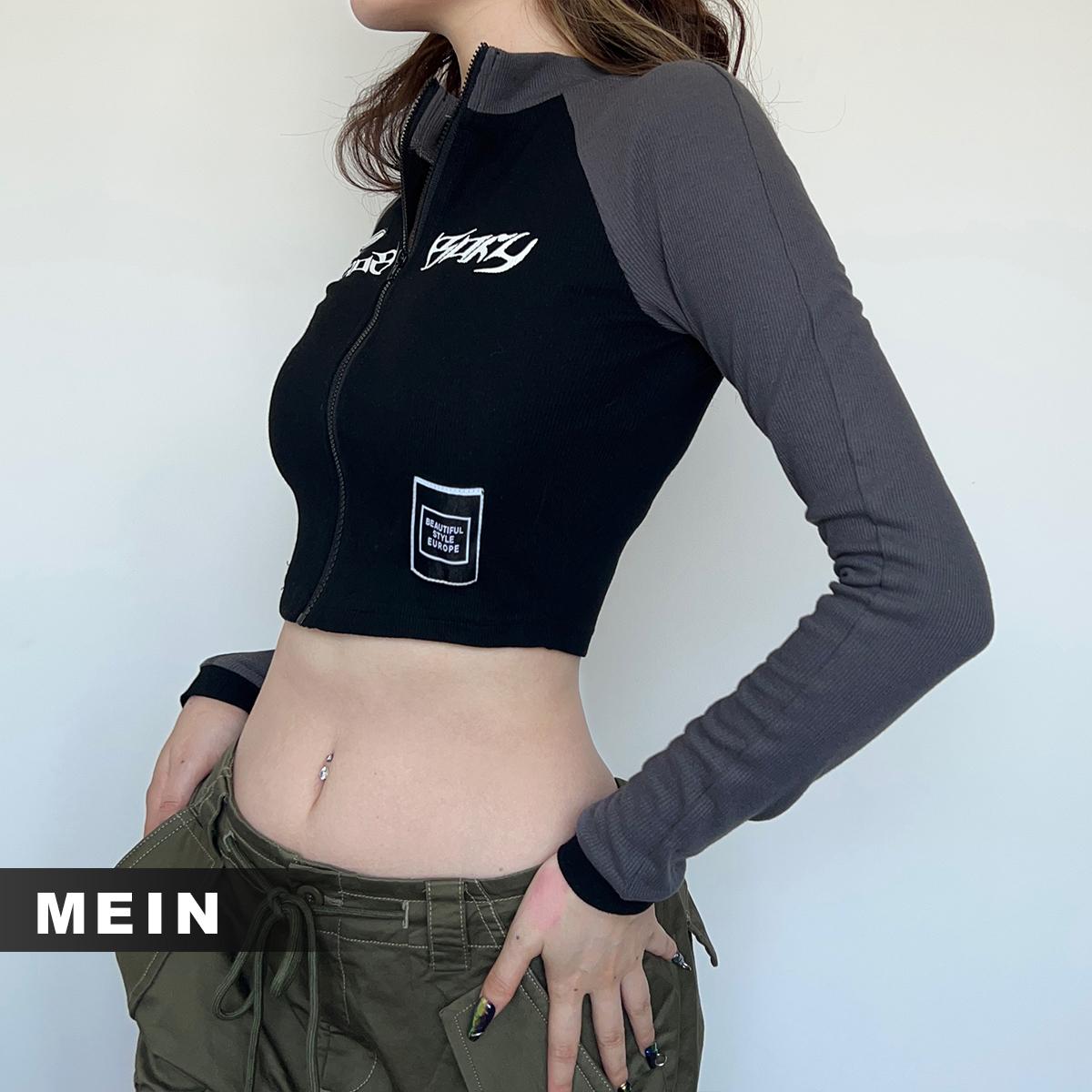 [MEIN] 26618 Atasan Crop Wanita Atasan Olahraga Warna Polos Sport