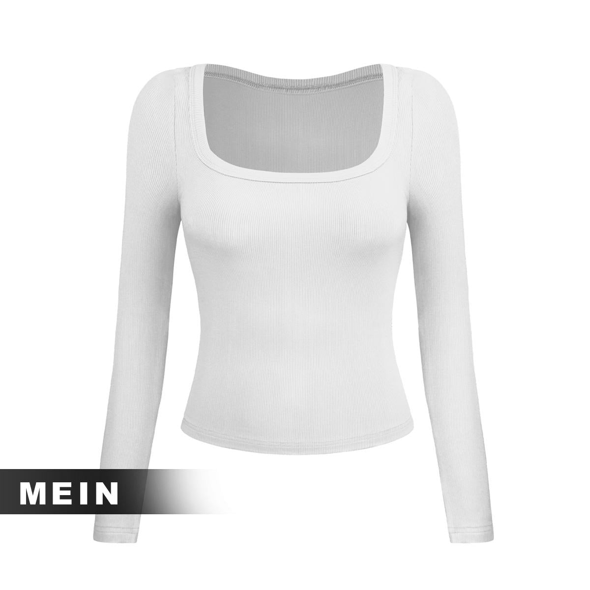 [MEIN] 002 Kaos Polos Long Sleeve Shirt Wanita Top Pendek Baju Crop Oblong Atasan Katun Panjang Dewasa