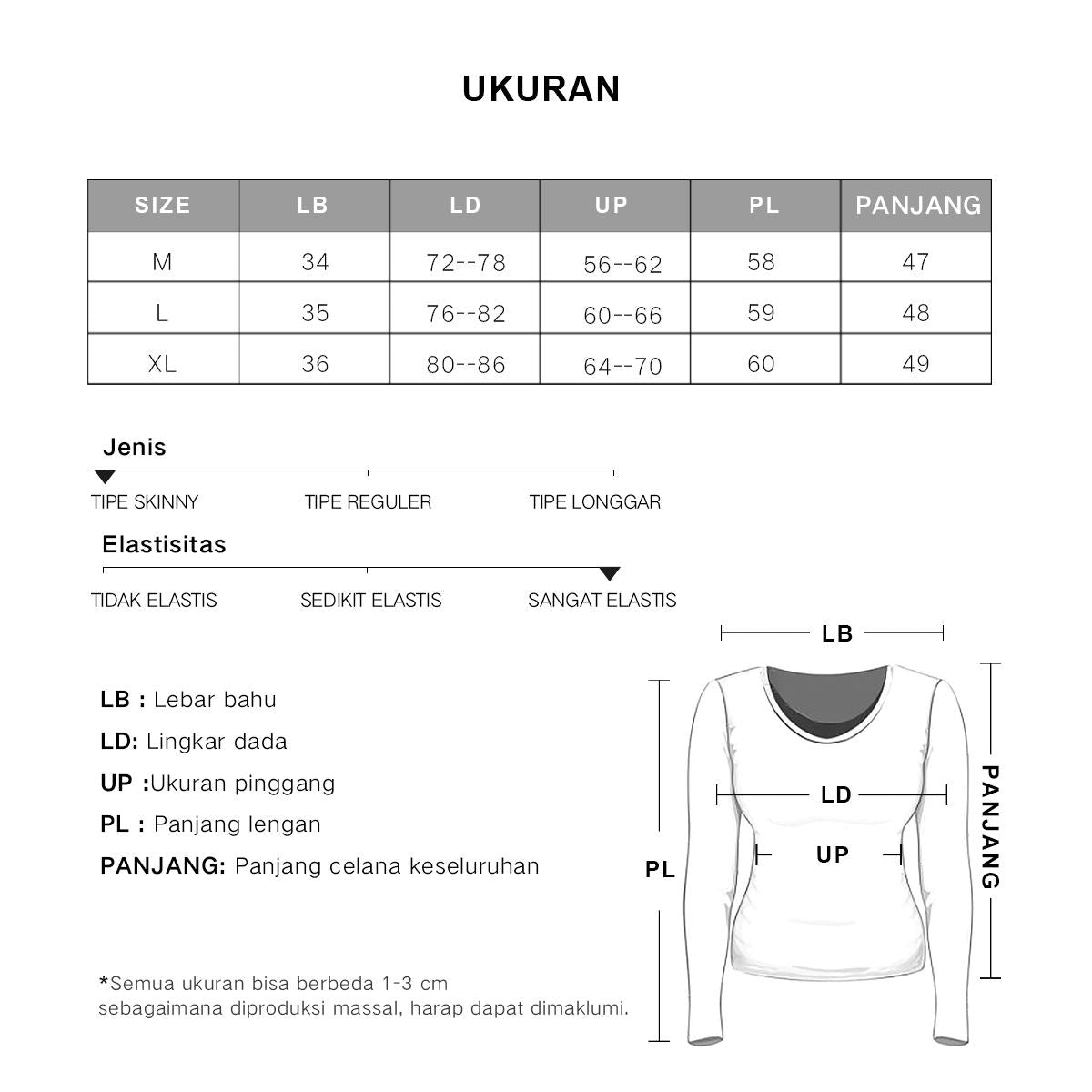 [MEIN] 06881 Atasan Crop Wanita Long Sleeve Top Panjang Hitam Casual