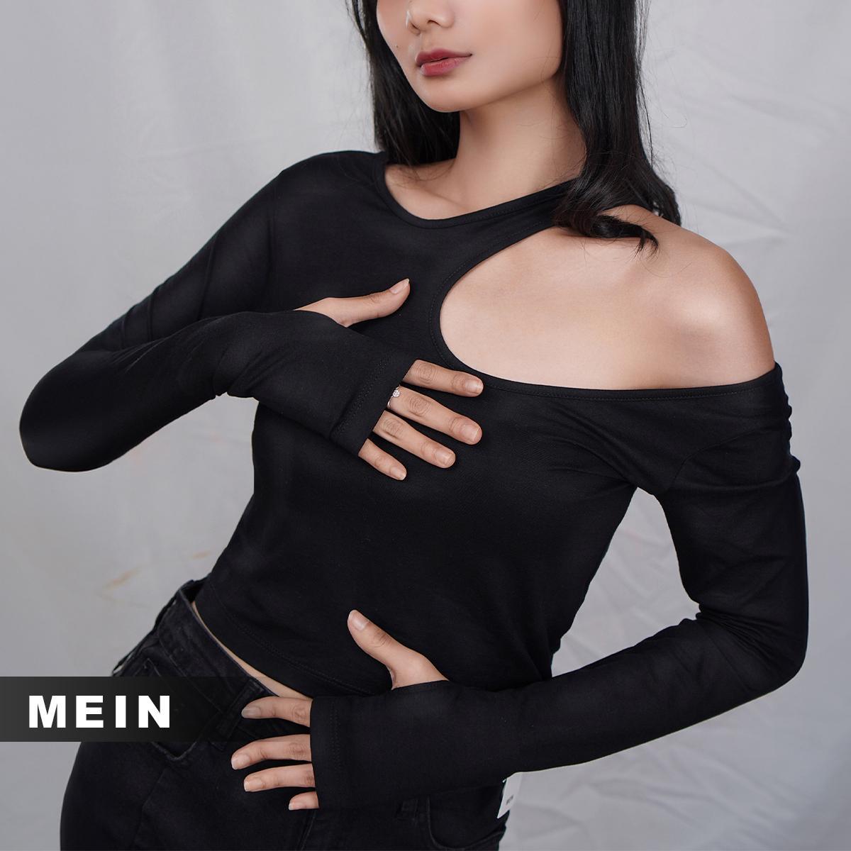 [MEIN] 1002 Baju Atasan Wanita Lengan Panjang Atasan Sexy Wanita Hitam Top Cewek Crop