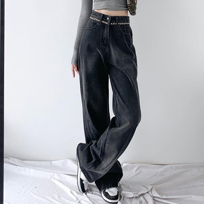 [MEIN] 7010 Long Leg Highwaist Loose Jeans Kaki Nyaman Wanita Celana Panjang