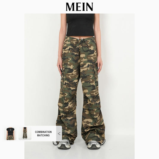 [DareToBe Collection][NEW ARRIVAL] GIRL POWER Women's Loose Casual Camouflage Drawstring Sweatpants 1495