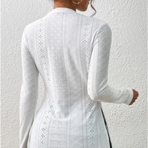 [MEIN] 23137 Gaya Panjang Kaos Wanita Kekinian Atasan Polos Baju Top Crop Katun Hitam Oversize Putih