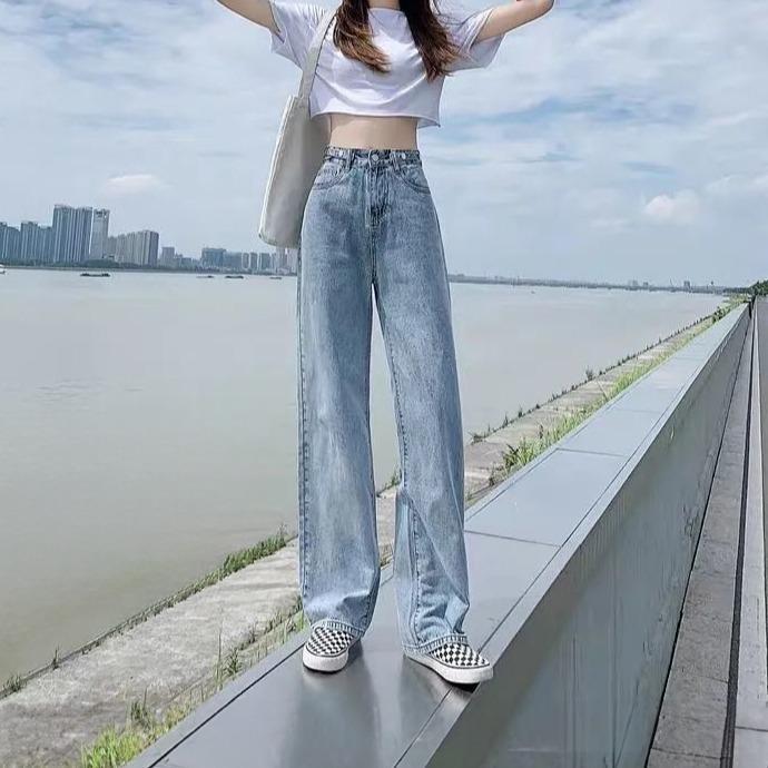 [MEIN] 7002 Baggy Longgar Cutbray Jeans Celana Denim Putih Wanita Panjang Cewek