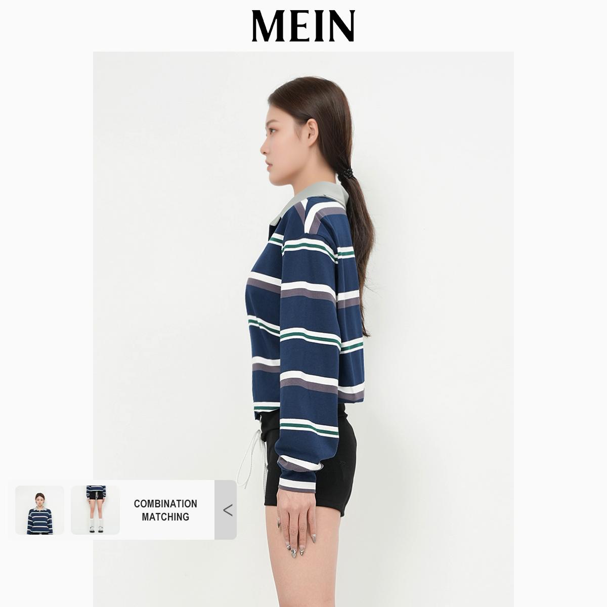[DareToBe Collection][NEW ARRIVAL] GIRL POWER POLO V-Neck Striped Loose Long-Sleeve T-Shirt 1497