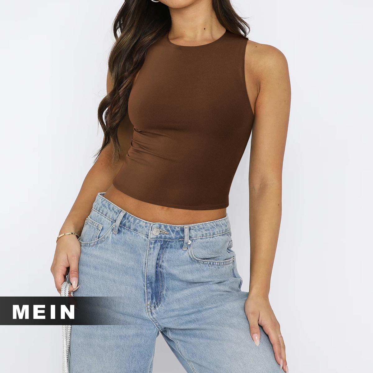 [MEIN] 024 Atasan Wanita Rompi Warna Polos Tank Top Katun Crop Cewek