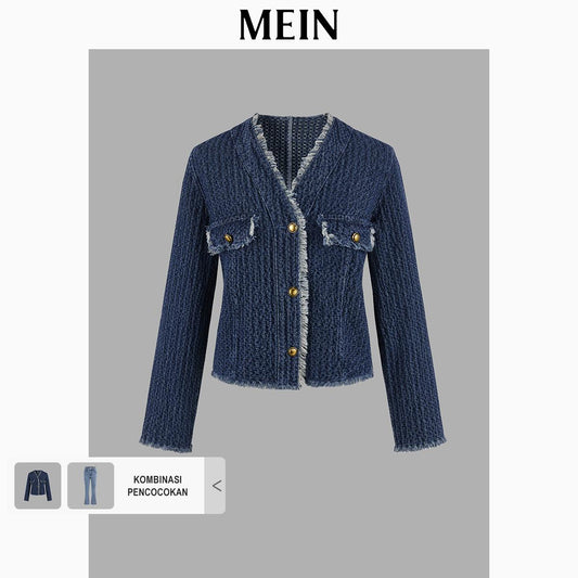 [DareToBe] GIRL POWER Fitted Denim Jacket for Women Tops 5240403