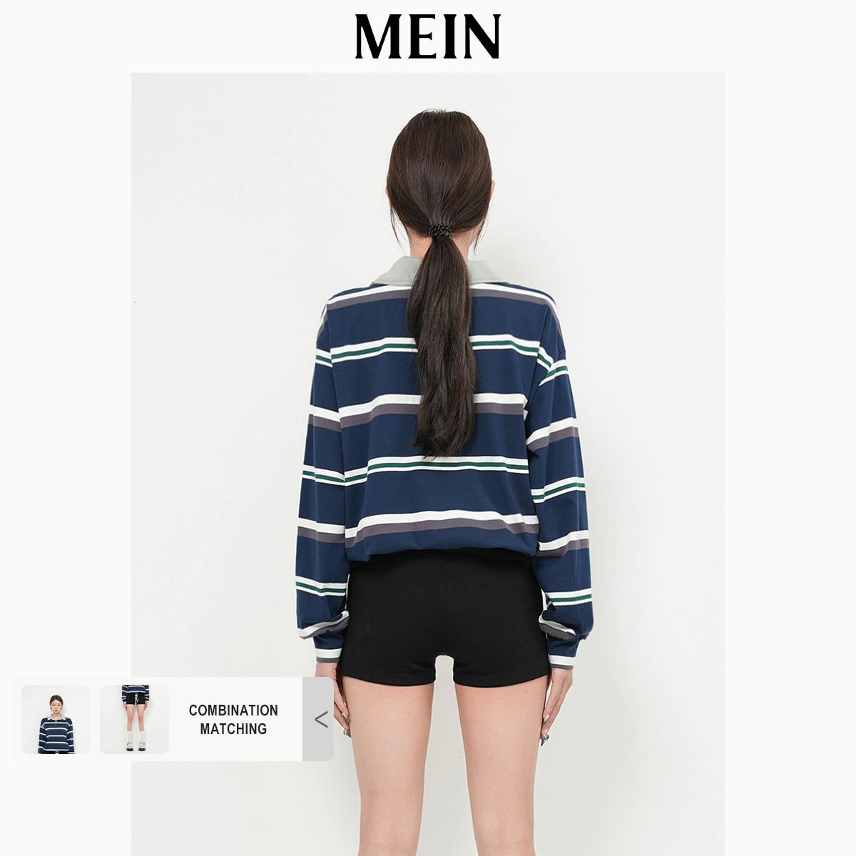 [DareToBe Collection][NEW ARRIVAL] GIRL POWER POLO V-Neck Striped Loose Long-Sleeve T-Shirt 1497