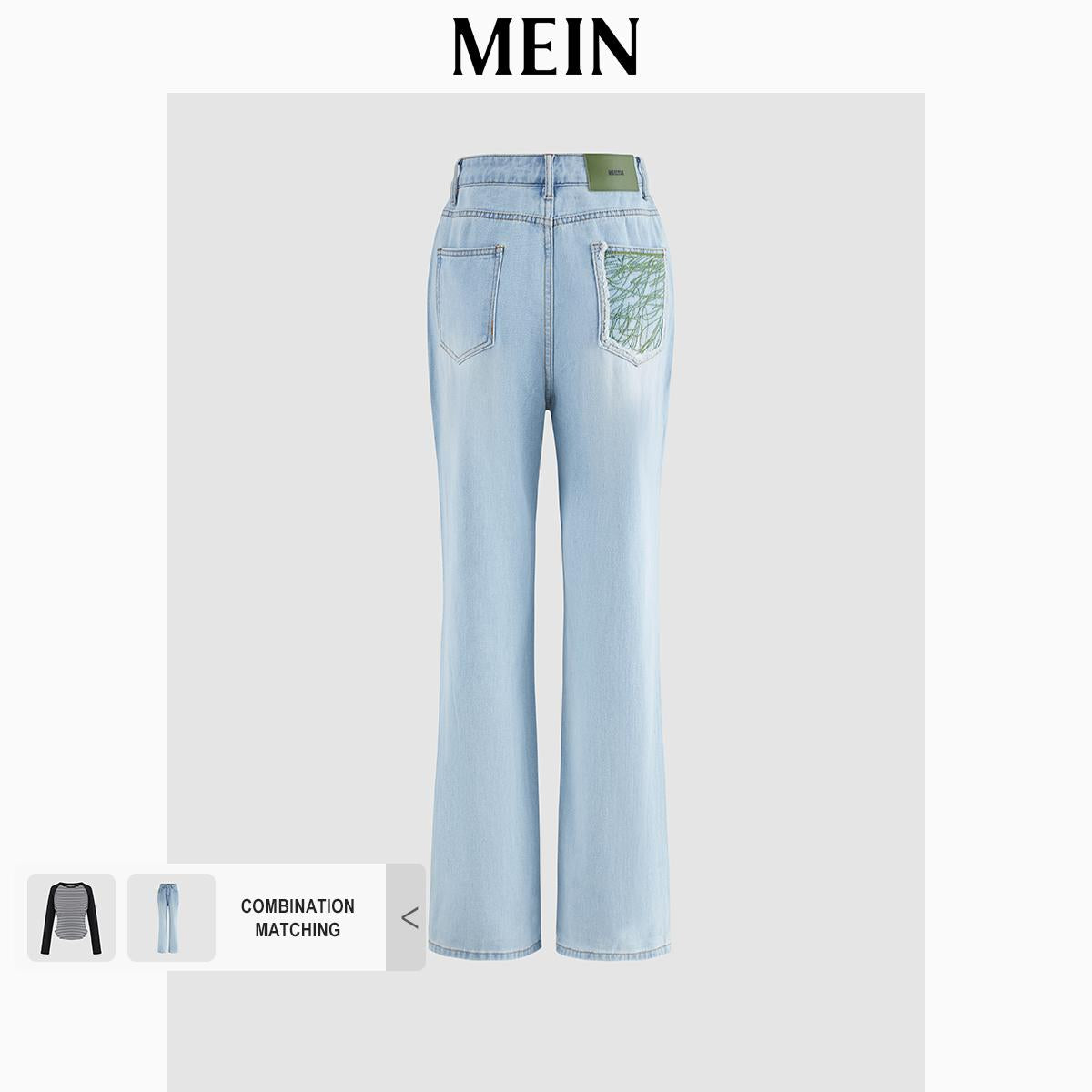 [MEIN] GIRL POWER Women's High-Waisted Skinny Jeans Baggy for Girls, Long-Length Denim Pants 51155